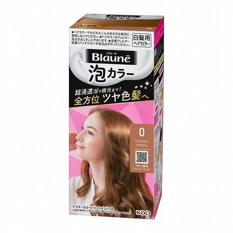 Kao Blaune Bubble Hair Color For Gray Hair  - 0 Shiny Brown - TODOKU Japan - Japanese Beauty Skin Care and Cosmetics