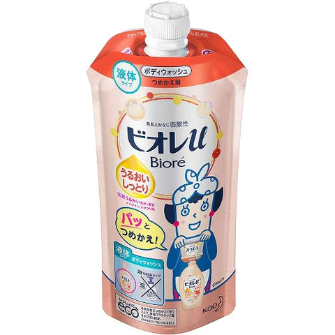 Biore U Body Wash Extra Moisture Refill 340ml - Floral Fruity Scent - TODOKU Japan - Japanese Beauty Skin Care and Cosmetics
