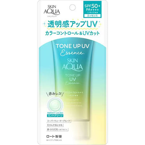 Skin Aqua Tone Up UV Essence Mint Green 80g - SPF50+/PA++++ - TODOKU Japan - Japanese Beauty Skin Care and Cosmetics