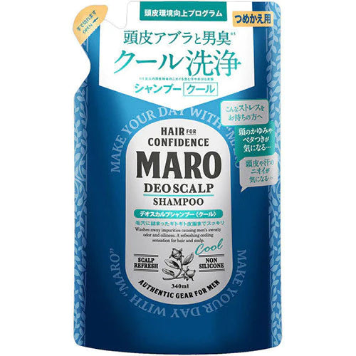 Maro Deo Scalp Shampoo Cool - Green Mint Refill - 340ml - TODOKU Japan - Japanese Beauty Skin Care and Cosmetics