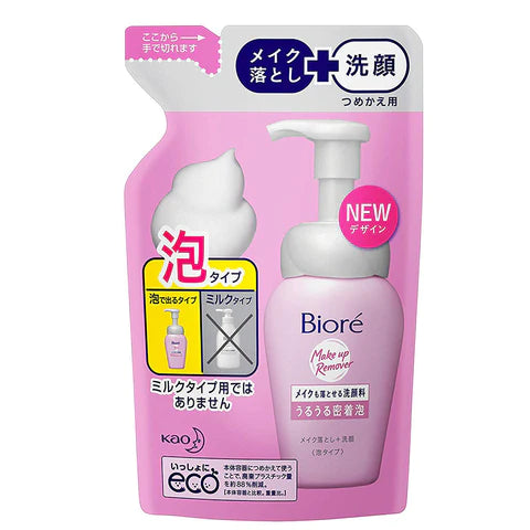Biore Make Mo Otoseru Facial Washing Foam Uru Uru Micchaku-Awa Refill 140ml - TODOKU Japan - Japanese Beauty Skin Care and Cosmetics
