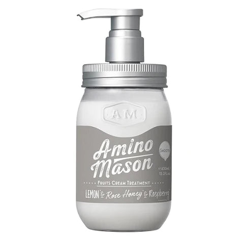 Stella Seed Amino Mason Smooth Fruits Cream Treatment Pump 450ml - Peony Rose Bouquet Scent - TODOKU Japan - Japanese Beauty Skin Care and Cosmetics