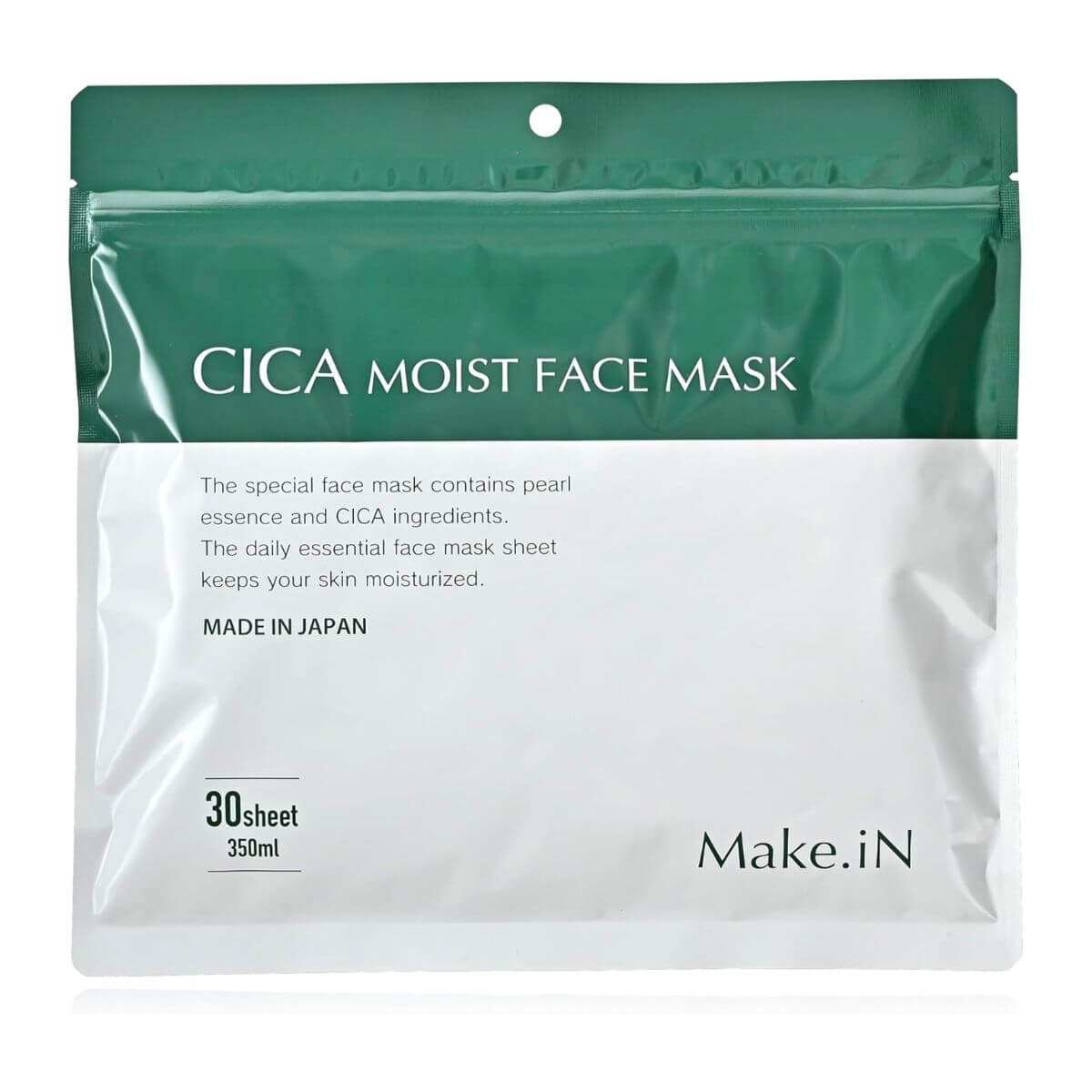Make.iN CICA Moist Face Mask - 30 Sheets - TODOKU Japan - Japanese Beauty Skin Care and Cosmetics