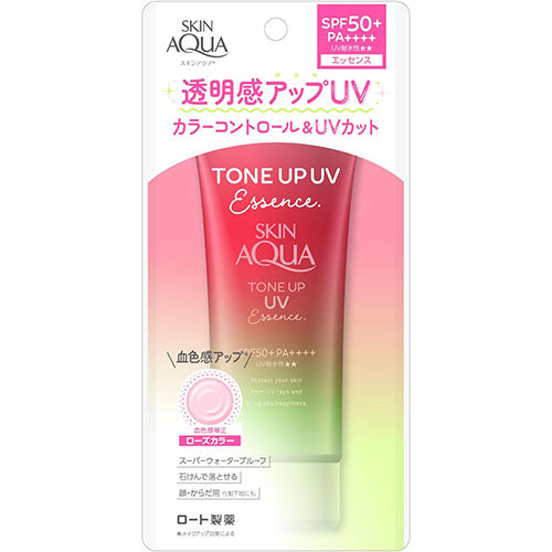Skin Aqua Tone Up UV Essence Rose 80g - SPF50+/PA++++ - TODOKU Japan - Japanese Beauty Skin Care and Cosmetics