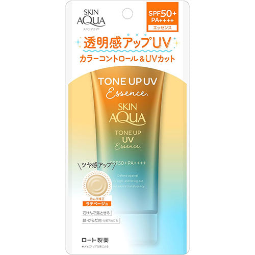 Skin Aqua Tone Up UV Essence Latte Beige 80g - SPF50+/PA++++ - TODOKU Japan - Japanese Beauty Skin Care and Cosmetics