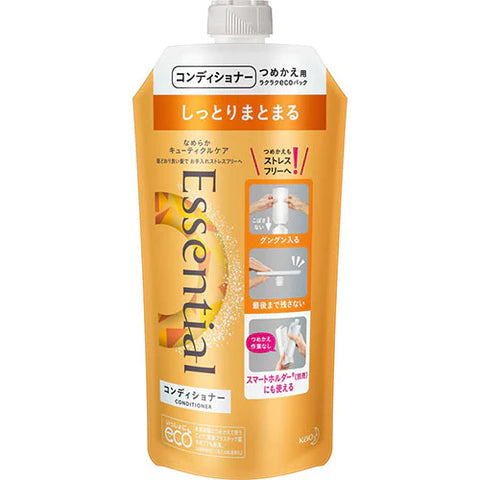 Kao Essential Moist And Cohesive Conditioner - Refill - 340ml - TODOKU Japan - Japanese Beauty Skin Care and Cosmetics