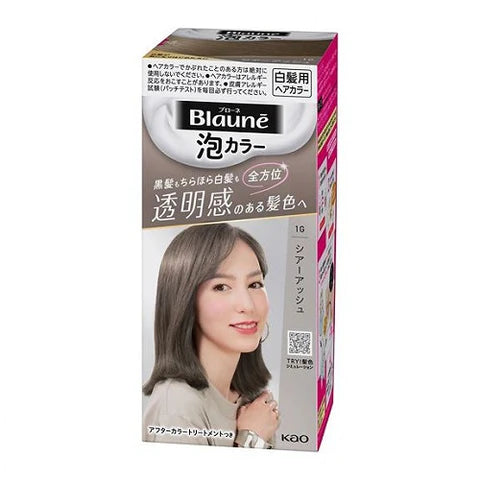 Kao Blaune Bubble Hair Color For Gray Hair - 1G Sheer Ash - TODOKU Japan - Japanese Beauty Skin Care and Cosmetics