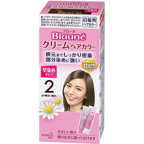 Kao Blaune Cream Hair Color - 2 Lighter Maroon - TODOKU Japan - Japanese Beauty Skin Care and Cosmetics