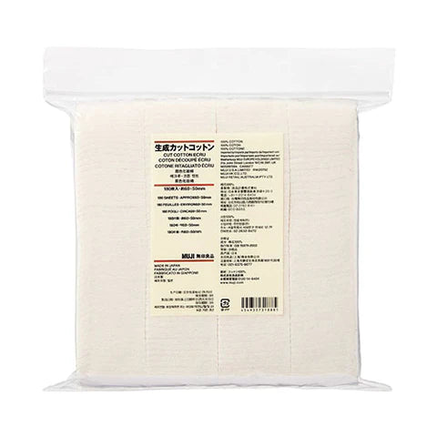 Muji Cut Cotton Ecru - 180pcs (60x50mm) - TODOKU Japan - Japanese Beauty Skin Care and Cosmetics