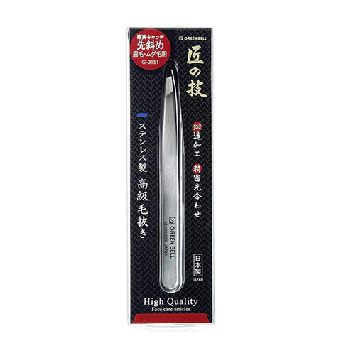 Takumi No Waza Stainless Tweezers Slanting - G-2151 - TODOKU Japan - Japanese Beauty Skin Care and Cosmetics