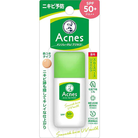 Mentholatum Acnes Anti Acne Medicinal UV Tint Milk Skin Color Type SPF50 + PA ++30g - TODOKU Japan - Japanese Beauty Skin Care and Cosmetics