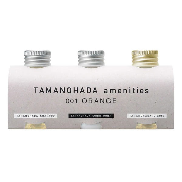 Tamanohada Amenities Set - 80ml×3 - 001 Orange - TODOKU Japan - Japanese Beauty Skin Care and Cosmetics
