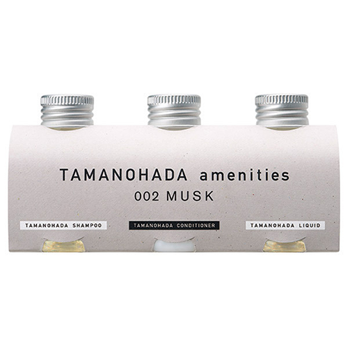 Tamanohada Amenities Set - 80ml×3 - 002 Musk - TODOKU Japan - Japanese Beauty Skin Care and Cosmetics