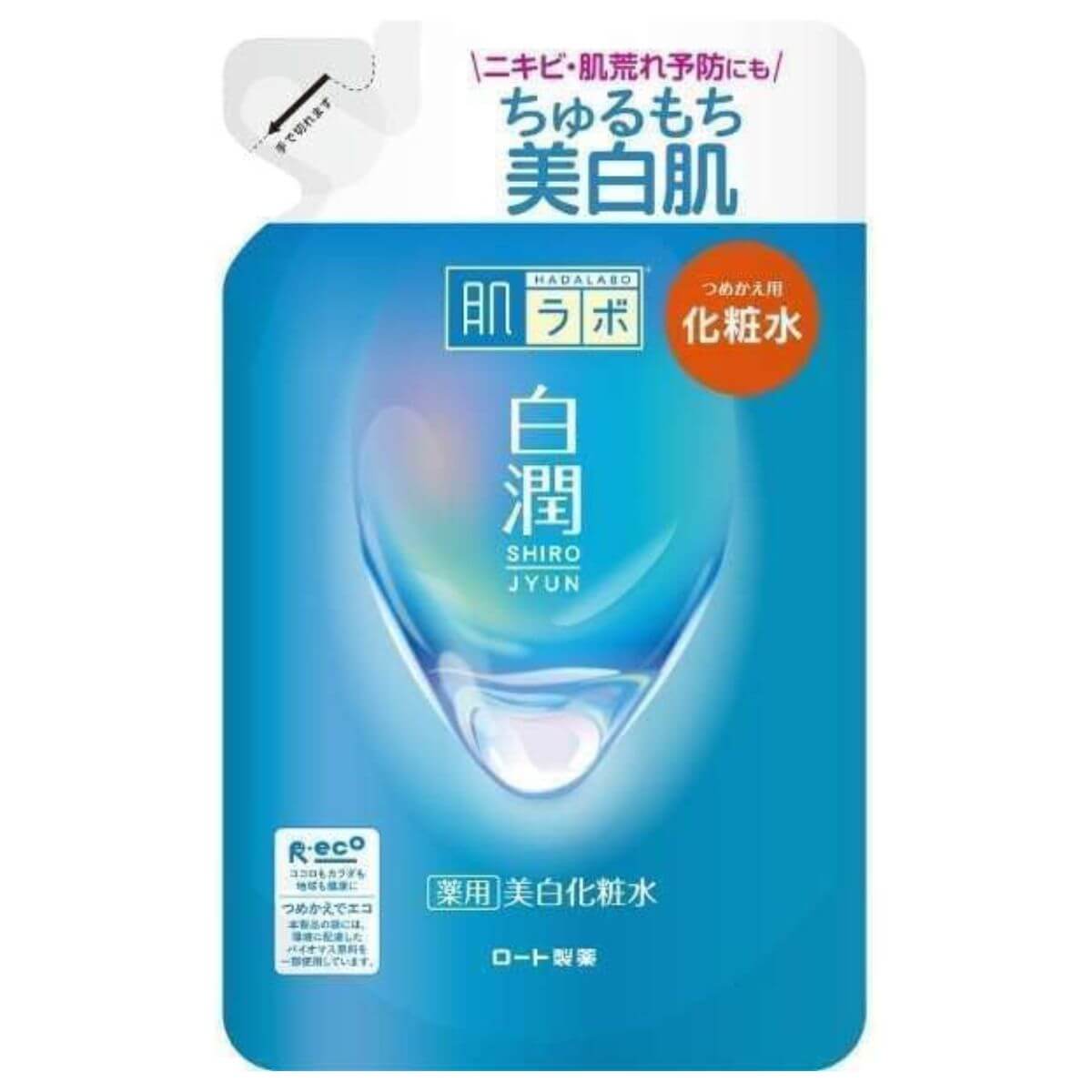 Rohto Hadalabo Shirojun Wakan Hatomugi Essence Whitening Skin Lotion -170ml Refill