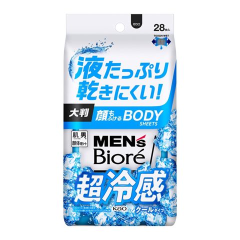 Men's Biore Body Sheet That Indulges Your Face - Cool Type - 28 Sheets - TODOKU Japan - Japanese Beauty Skin Care and Cosmetics