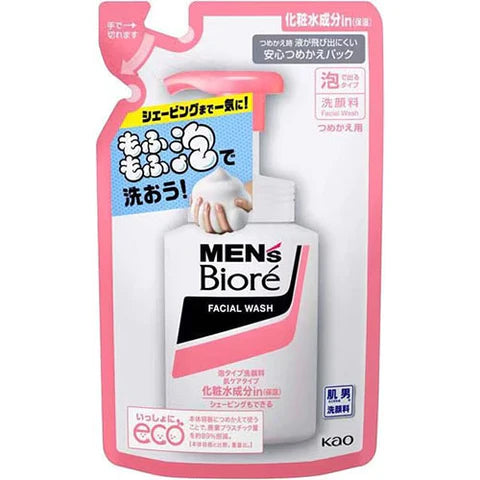 Biore Mens Facial Wash Refill 130ml - Skin Care Face Wash - TODOKU Japan - Japanese Beauty Skin Care and Cosmetics