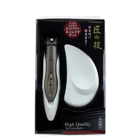 Takumi No Waza Nail Clipper Stainless With Catcher & File - G-1002 - TODOKU Japan - Japanese Beauty Skin Care and Cosmetics