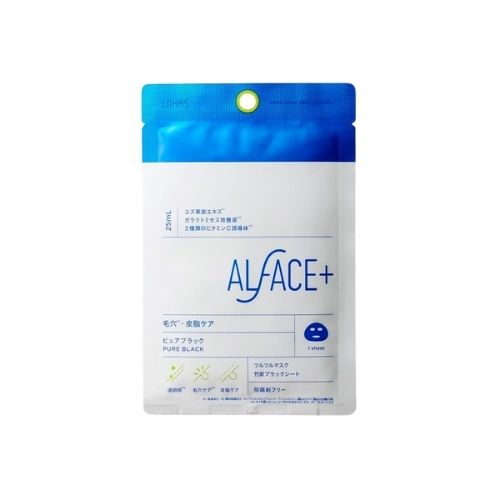 ALFACE Pure Black Mask 1 sheets - TODOKU Japan - Japanese Beauty Skin Care and Cosmetics