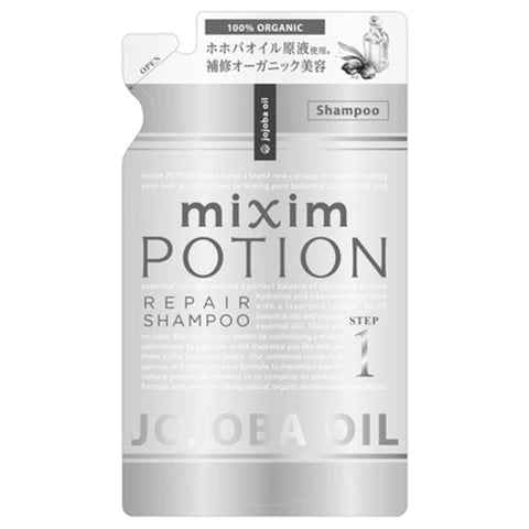 Mixim Potion Johoba Oil Step1 Peapair Hair Shampoo Refill 350ml - Rose Geranium Essential Oil Scent - TODOKU Japan - Japanese Beauty Skin Care and Cosmetics