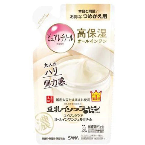 Sana Nameraka Honpo Soy Milk Isoflavone Wrinkle Gel Cream N 100g - Refill - TODOKU Japan - Japanese Beauty Skin Care and Cosmetics