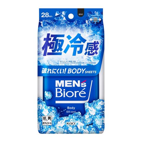 Men's Biore Body Sheet That Indulges Your Face - Extremely Cold Type - 28 Sheets - TODOKU Japan - Japanese Beauty Skin Care and Cosmetics