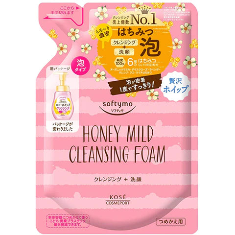 Kose Cosmeport Softymo Cleansing Foam Honey Mild - 170ml - Refill - TODOKU Japan - Japanese Beauty Skin Care and Cosmetics