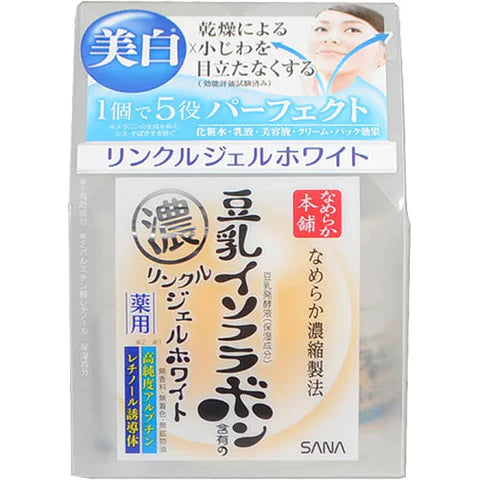 Sana Nameraka Honpo Soy Milk Isoflavone Medicinal Wrinkle Gel White 100g - TODOKU Japan - Japanese Beauty Skin Care and Cosmetics