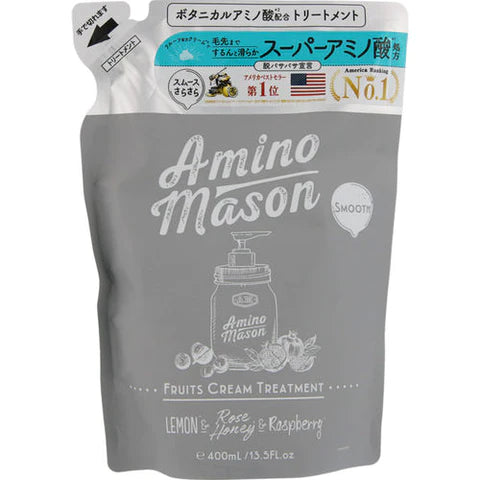 Stella Seed Amino Mason Smooth Fruits Cream Treatment Refill 400ml - Peony Rose Bouquet Scent - TODOKU Japan - Japanese Beauty Skin Care and Cosmetics