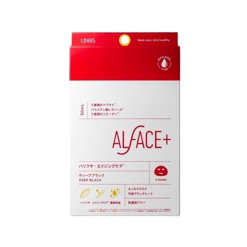 ALFACE Deep Black Mask 4 sheets - TODOKU Japan - Japanese Beauty Skin Care and Cosmetics