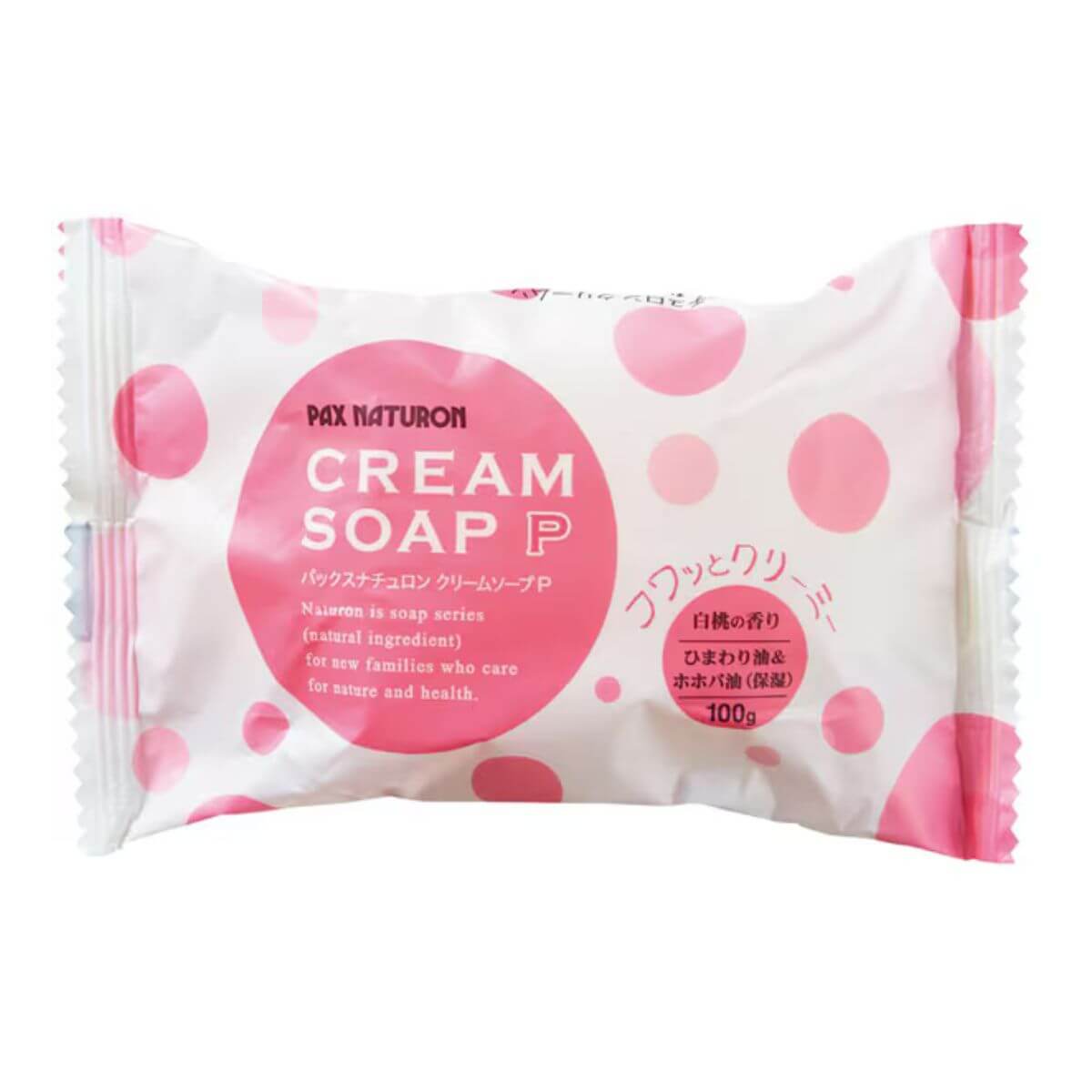 PAX NATURON Cream Soap P Contains Jojoba Seed Oil And Sunflower Oil White Peach Scent - 100g