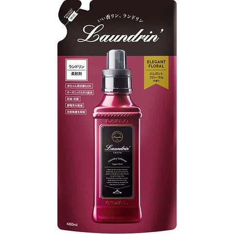 Laundrin Fabric Softener 480ml Refill - Elegant Floral - TODOKU Japan - Japanese Beauty Skin Care and Cosmetics