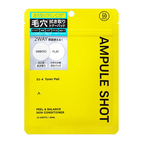 Ampule Shot Peel & Balance Skin Conditioner Toner Pads 10 - 40mL - TODOKU Japan - Japanese Beauty Skin Care and Cosmetics