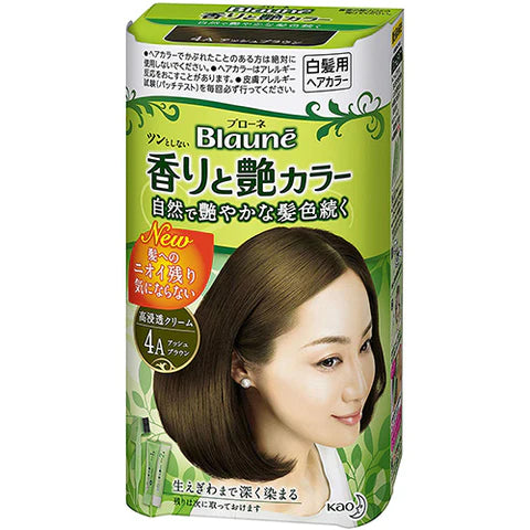 Kao Blaune Fragrance and Gloss Hair Color Cream - 4 A Ash brown - TODOKU Japan - Japanese Beauty Skin Care and Cosmetics