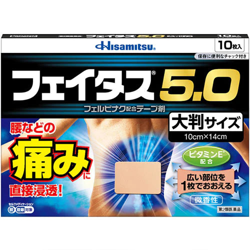 Hisamitsu Feitas Pain Relief Patche 5.0 Big Size - 10cmx14cm - TODOKU Japan - Japanese Beauty Skin Care and Cosmetics