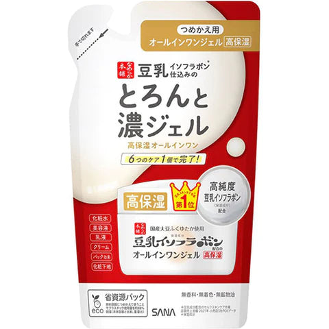 Sana Nameraka Honpo Soy Milk Isoflavone Enrich All-In-One Gel 100g - Refill - TODOKU Japan - Japanese Beauty Skin Care and Cosmetics