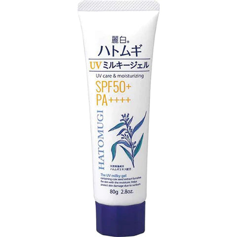 Reihaku Hatomugi UV Milky Gel SPF50 + / PA ++++ - 80g - Tube Type - TODOKU Japan - Japanese Beauty Skin Care and Cosmetics