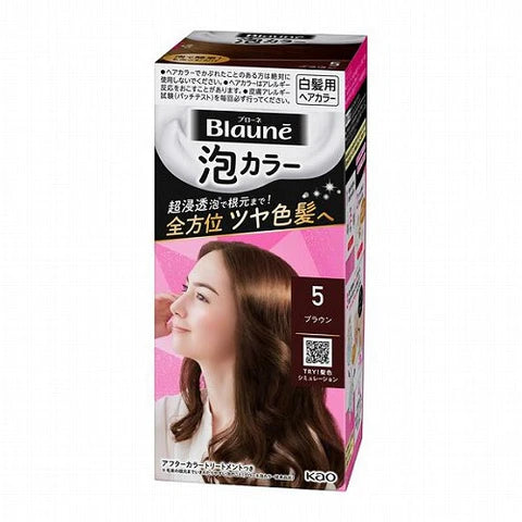 Kao Blaune Bubble Hair Color For Gray Hair  - 5 Brown - TODOKU Japan - Japanese Beauty Skin Care and Cosmetics