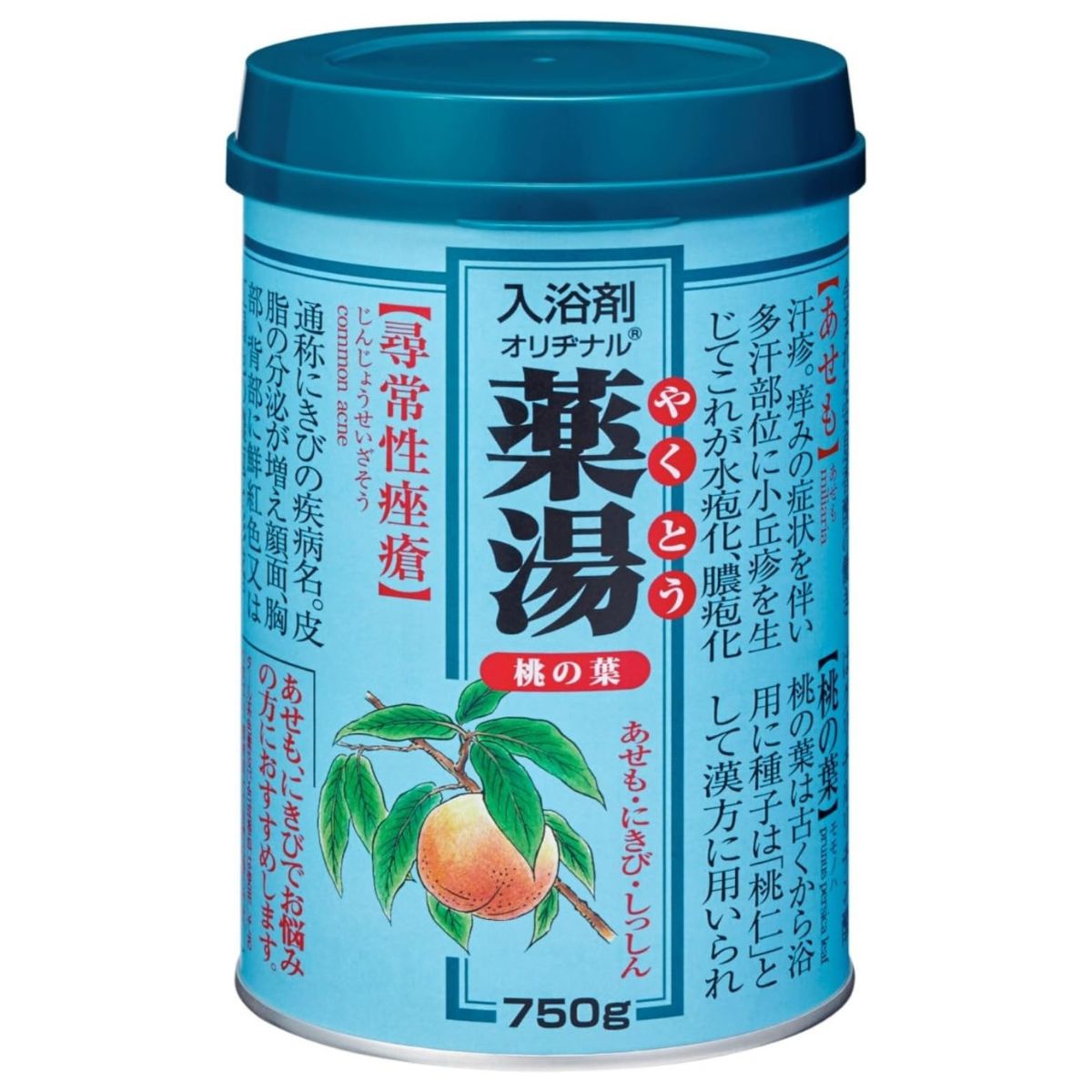 Original Medicinal Bath Salts Yakutou Peach Leaves- 750g - TODOKU Japan - Japanese Beauty Skin Care and Cosmetics