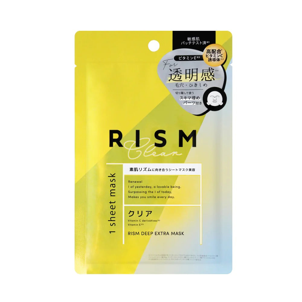 RISM Deep Extra Mask 1 Sheets - Clear Type - TODOKU Japan - Japanese Beauty Skin Care and Cosmetics