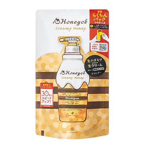 Honeyce Creamy Honey Hair Shampoo 400ml - Refill - TODOKU Japan - Japanese Beauty Skin Care and Cosmetics