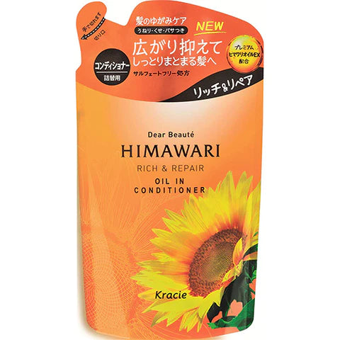 Dear Beaute HIMAWARI Kracie Oil In Hair Conditioner 360g - Rich & Repair - Refill - TODOKU Japan - Japanese Beauty Skin Care and Cosmetics