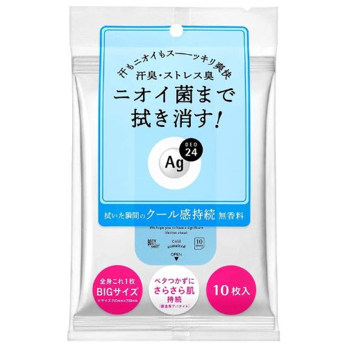 Ag Deo 24 Clear Shower Sheet N Cool 10Sheets - TODOKU Japan - Japanese Beauty Skin Care and Cosmetics