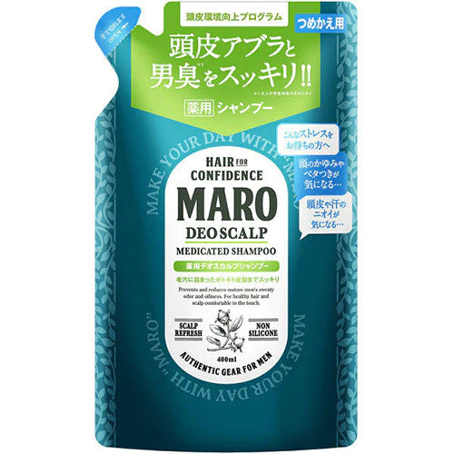 Maro Medicated Deo Scalp Shampoo - Green Mint Refill - 400ml - TODOKU Japan - Japanese Beauty Skin Care and Cosmetics