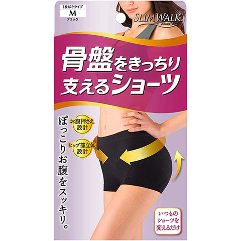 Slim Walk Japan Tight Black Shorts to Support the Pelvis M size - TODOKU Japan - Japanese Beauty Skin Care and Cosmetics