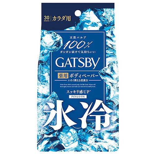Gatsby Deodorant Body Paper 30 Sheets - Ice Citrus - TODOKU Japan - Japanese Beauty Skin Care and Cosmetics