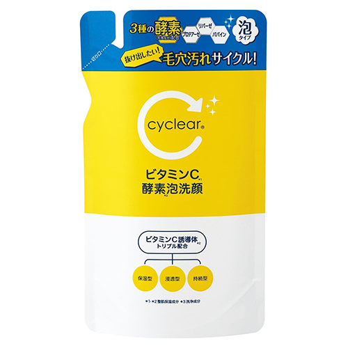 Kumano Yushi Cyclear VC Enzyme Foam Face Wash - 250ml - Refill - TODOKU Japan - Japanese Beauty Skin Care and Cosmetics