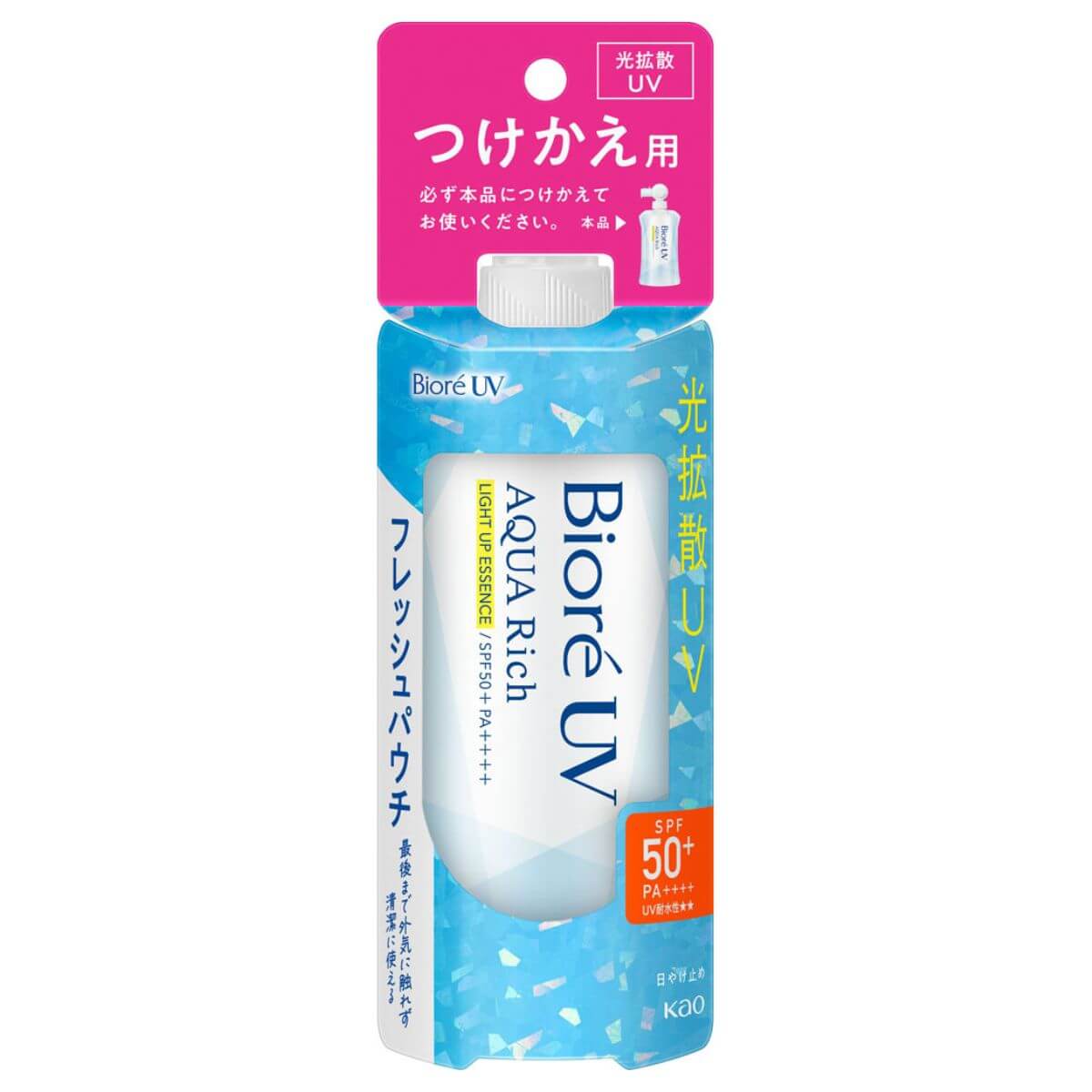 Biore UV Aqua Rich Light Up Essence Fresh Pouch SPF50 + / PA ++++ 120g Refill - TODOKU Japan - Japanese Beauty Skin Care and Cosmetics