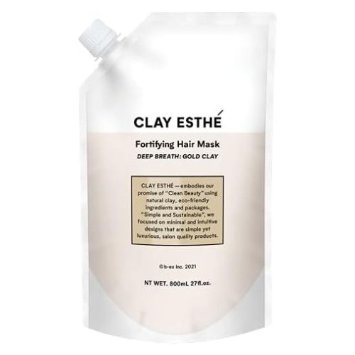 CLAY ESTHÉ Fortifying Hair Mask Gold Clay - Refill - 800ml - TODOKU Japan - Japanese Beauty Skin Care and Cosmetics