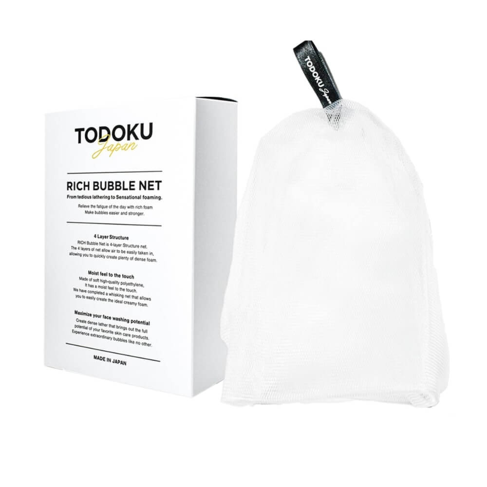 TODOKU Japan Rich Bubble Face Wash Soap Net, 4 Layer Mesh, Marshmallow Whip Maker - TODOKU Japan - Japanese Beauty Skin Care and Cosmetics