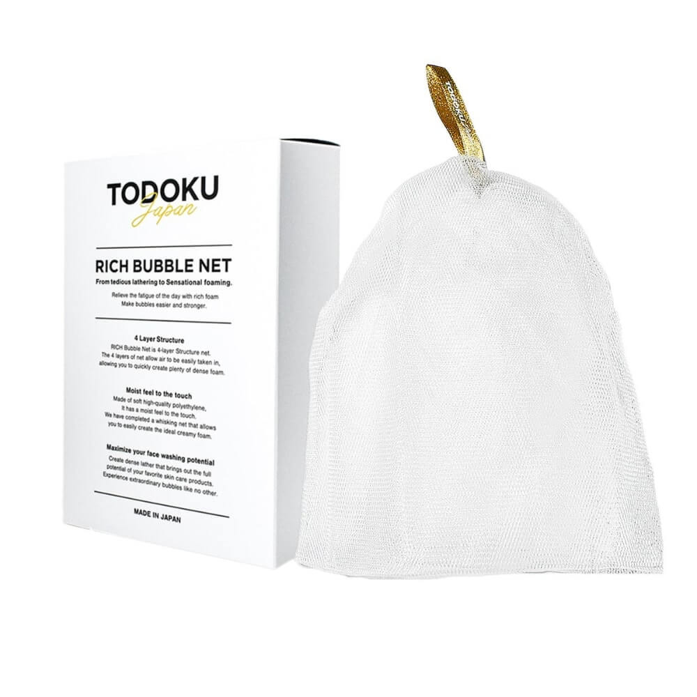 TODOKU Japan Rich Bubble Face Wash Soap Net, 4 Layer Mesh, Marshmallow Whip Maker - TODOKU Japan - Japanese Beauty Skin Care and Cosmetics